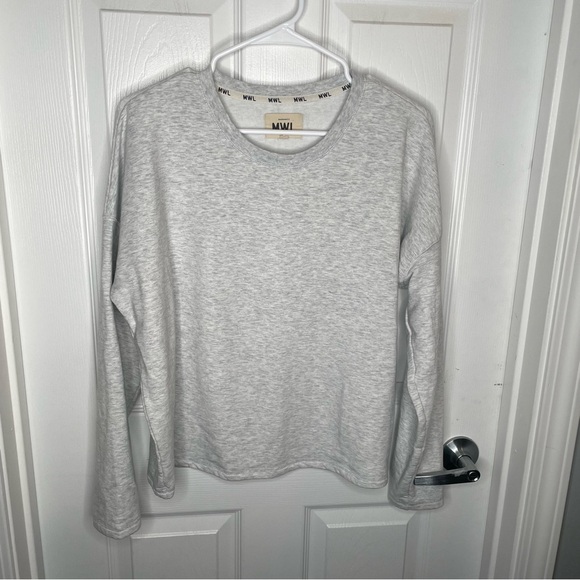 Madewell MWL Superbrushed Easygoing Sweatshirt Comfy Cozy in Icy Heather Gray M - Picture 2 of 13